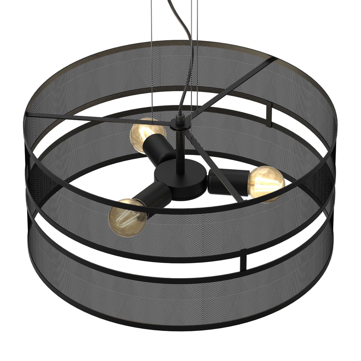 Lampe à suspendre ronde métal noir E27 Ø55 cm Industrial