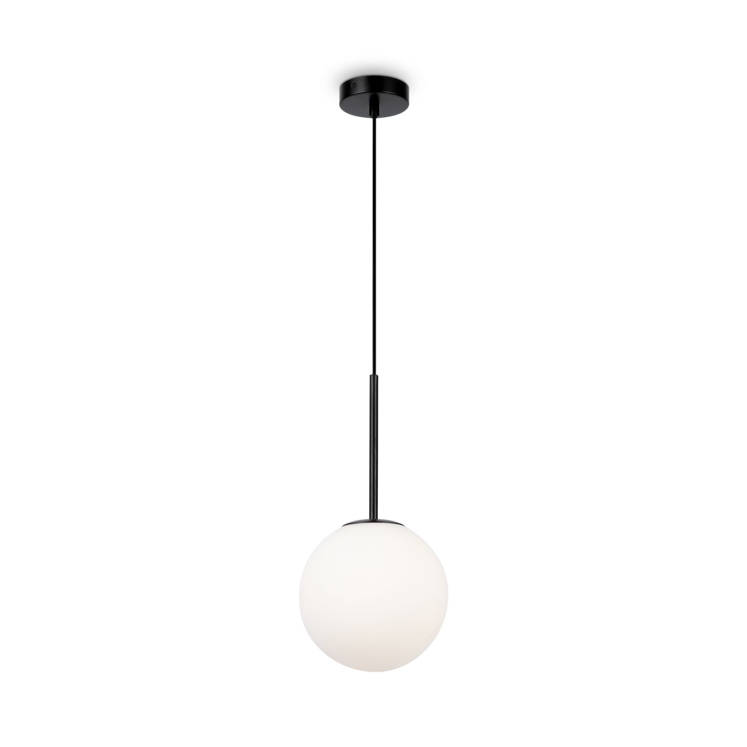 Lampe à suspendre métal verre Ø 20 cm rond H : max. 222,5 cm