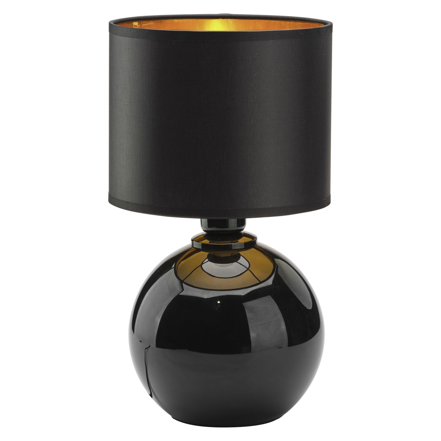 Moderne Nachttischlampe Schwarz Gold E27 36 cm