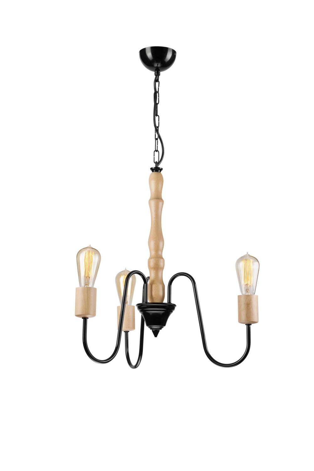 Kronleuchter Holz 3-flmg Modern Esstisch Lampe