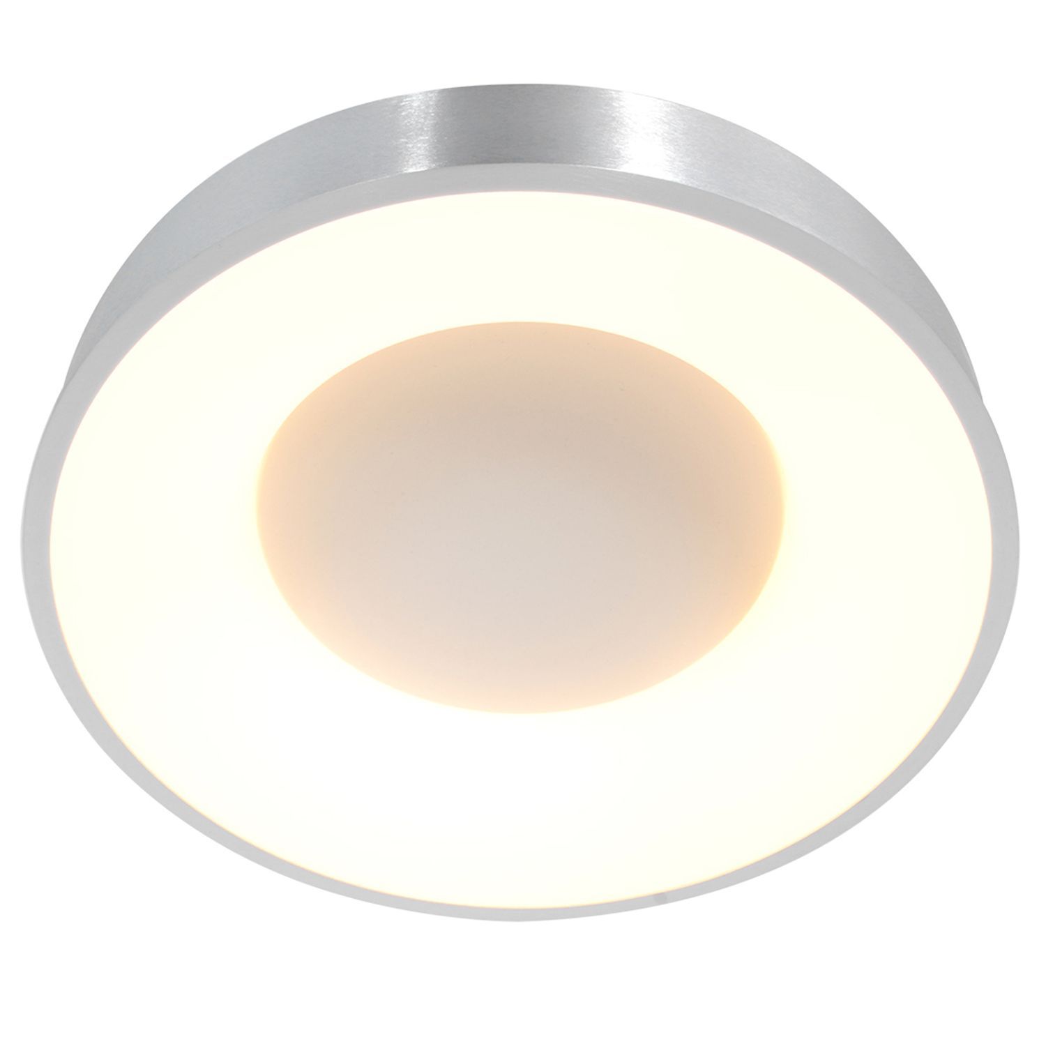 Plafonnier LED métal plastique argenté blanc 2700 K