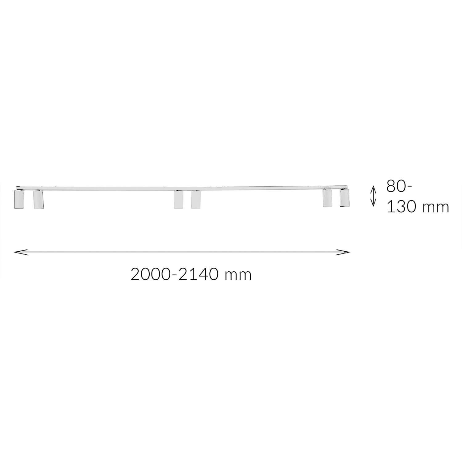 Deckenstrahler Weiß 200 cm lang 6-flammig GU10 verstellbar