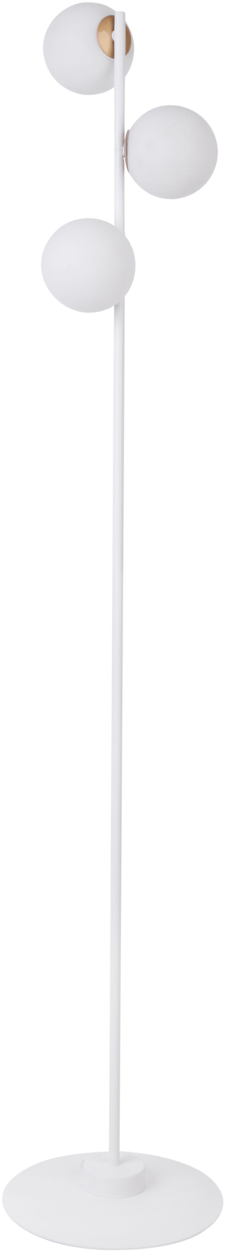 Stehlampe 3-flammig Metall Weiß Kugel Lesen G9 160 cm