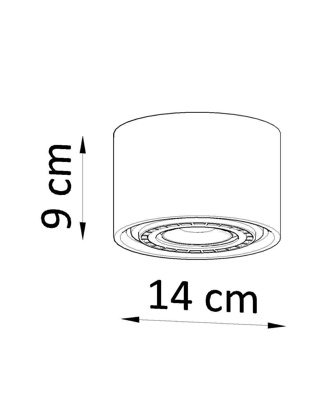 Plafonnier béton petit Ø 14 cm H : 9 cm GU10