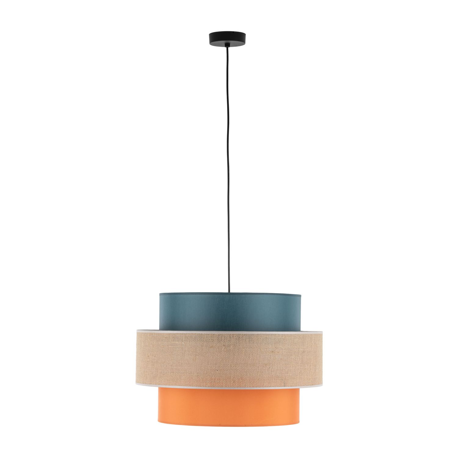 Suspension ronde Ø 50 cm H : max. 160 cm Tissu Jute Coloré E27