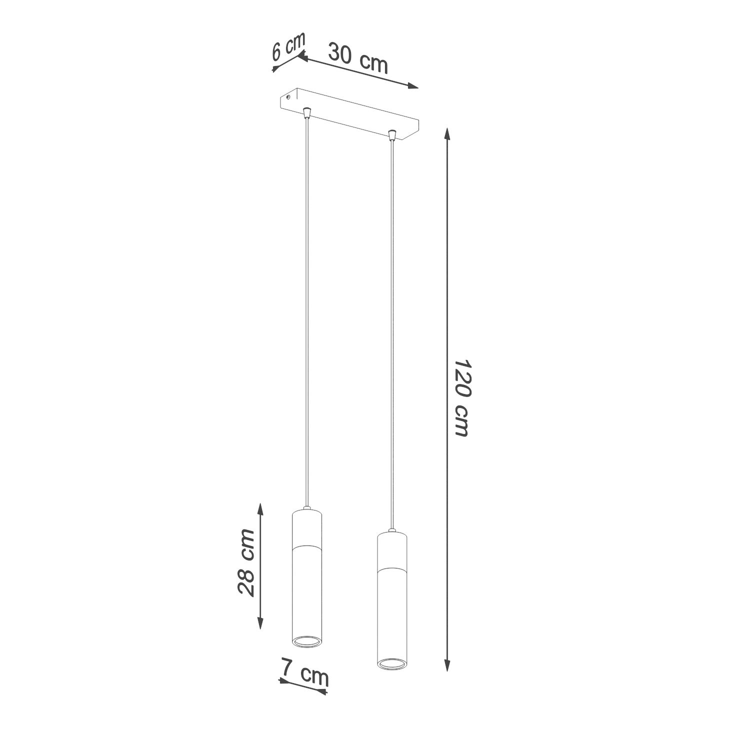 Lampe à suspendre 2 flammes GU10 Béton Bois Moderne RUGARD