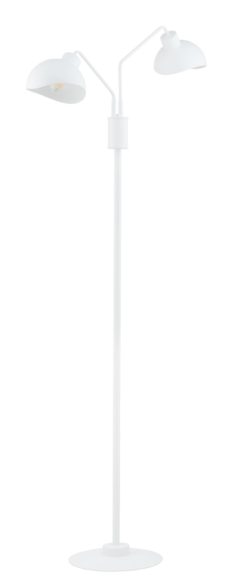 Weiße Stehlampe 2-flammig Metall Lesen 164 cm stylisch