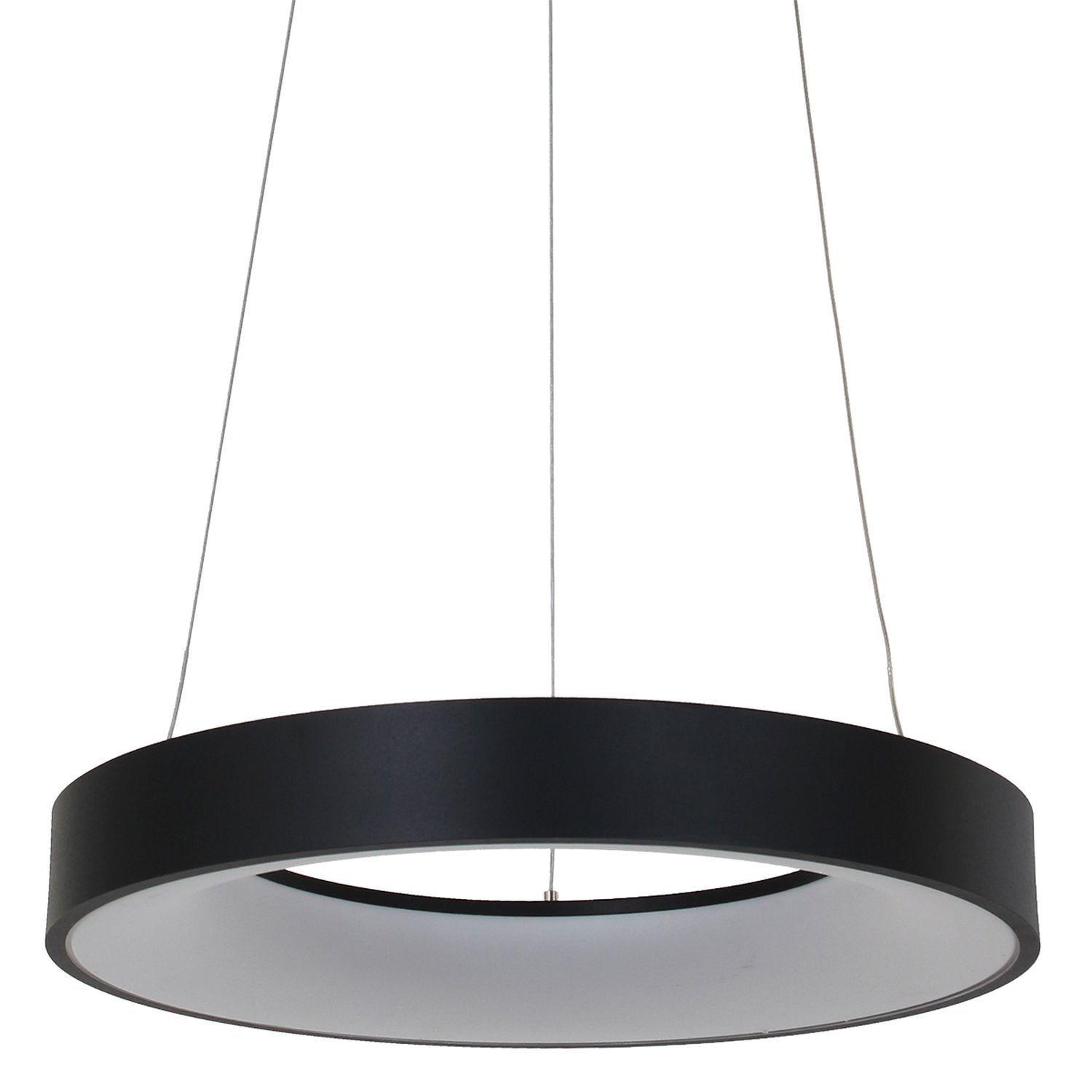 Suspension LED ronde noire Ø48 cm 2700 K confortable