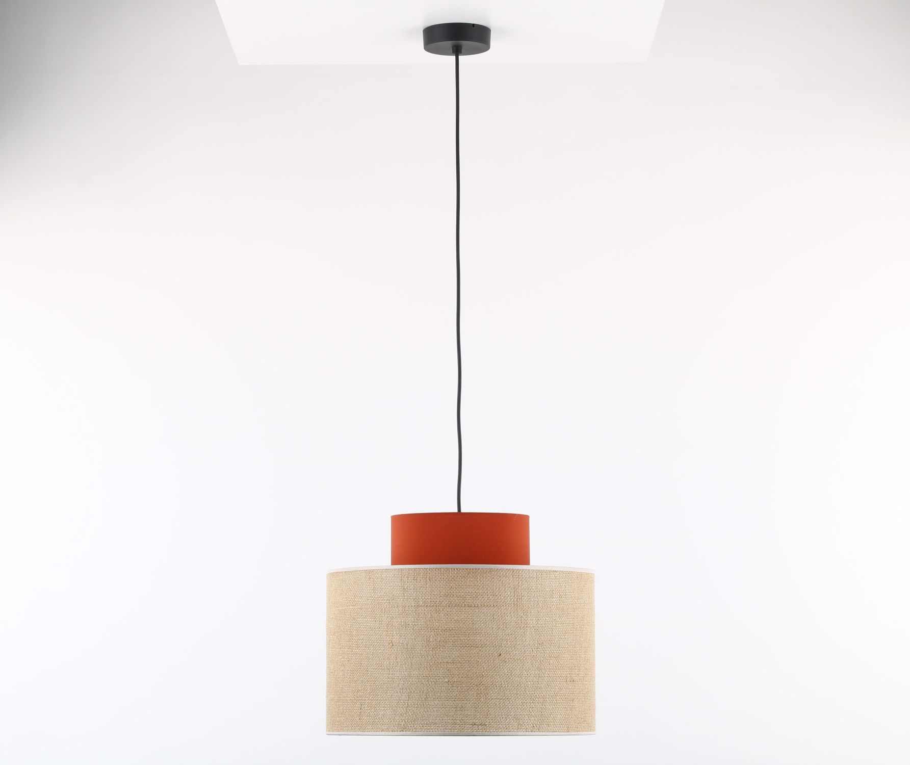 Suspension ronde E27 Ø 38 cm H : max. 170 cm Jute Tissu