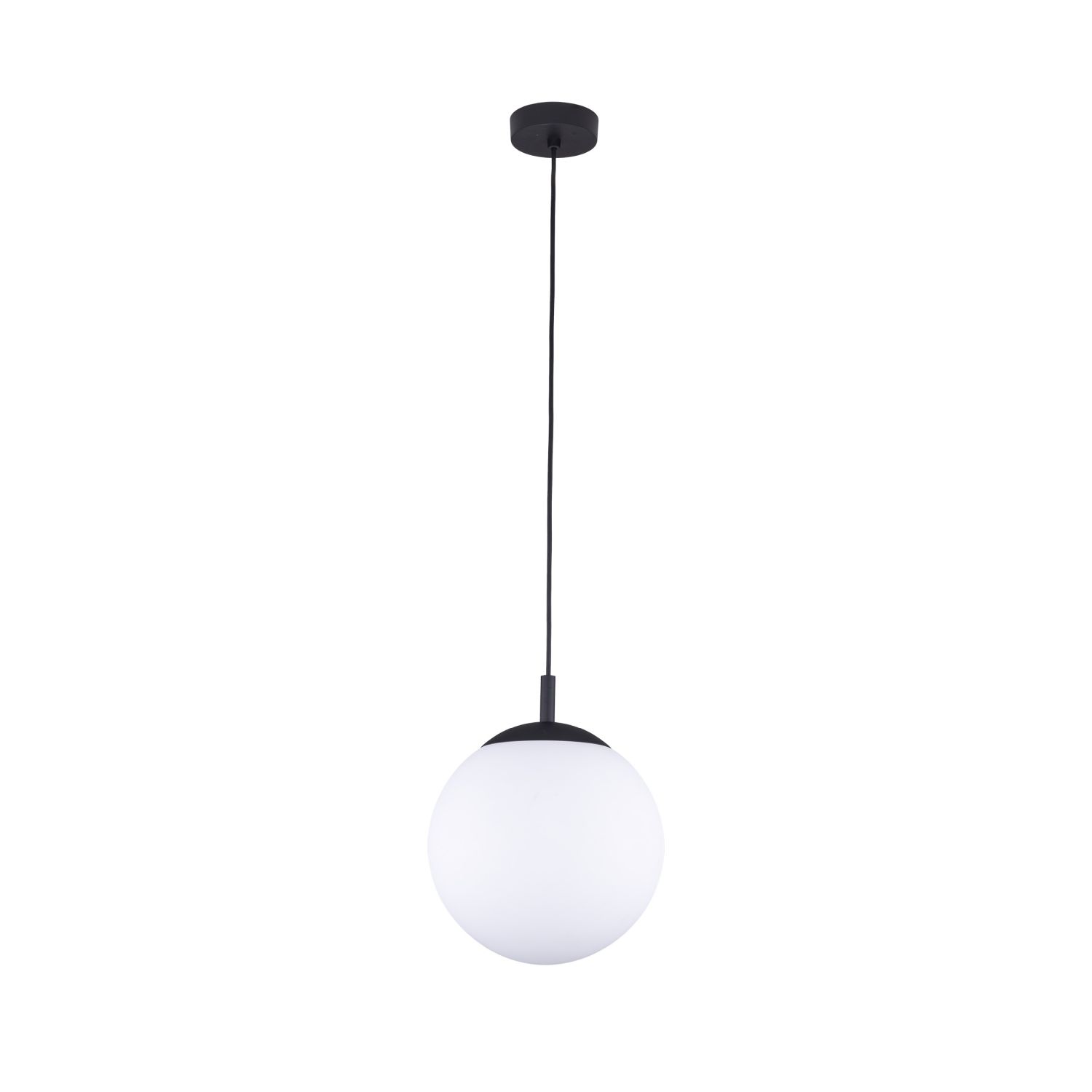 Lampe à suspendre verre métal E27 Ø 30 cm rond Abat-jour sphérique