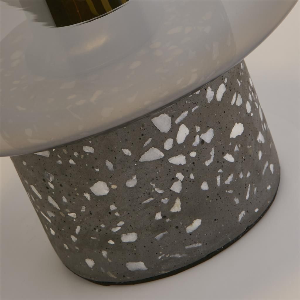 Tischleuchte Tischlampe klein Beton mit Terrazzo Effekt