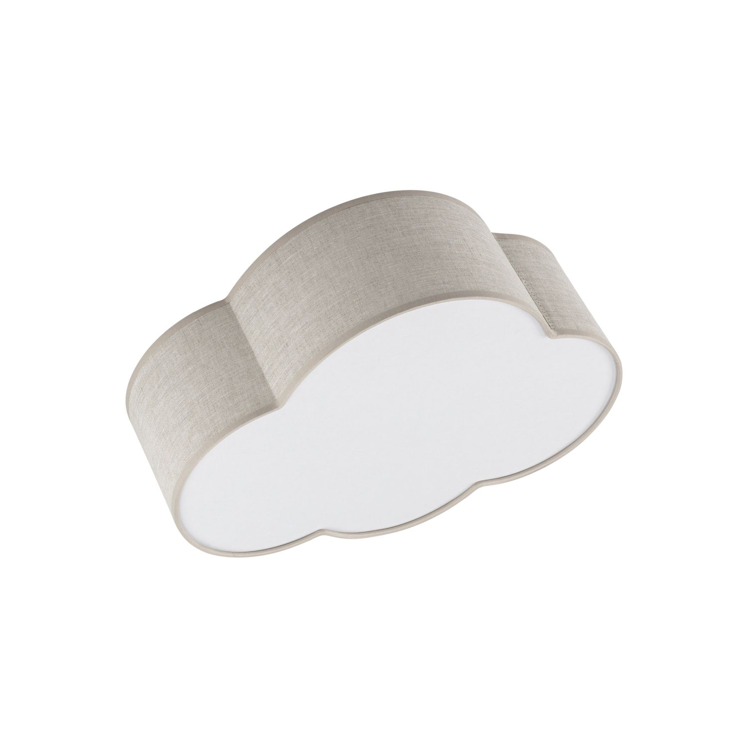 Kinderzimmer Wolkenlampe Beige Weiß Leinen B: 43 cm 2x E27