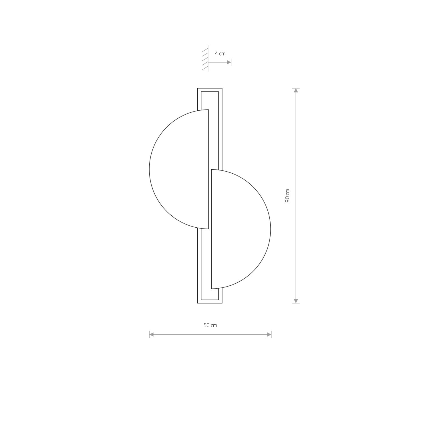 Applique LED 3000 K 340 lm noir bois indirect décoratif