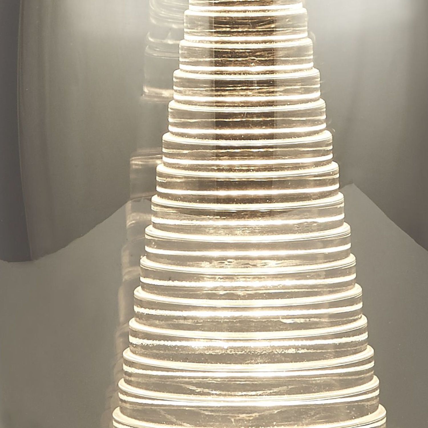 LED Tischlampe Rauchglas H: 20,5 cm Ø 11,5 cm 3000 K