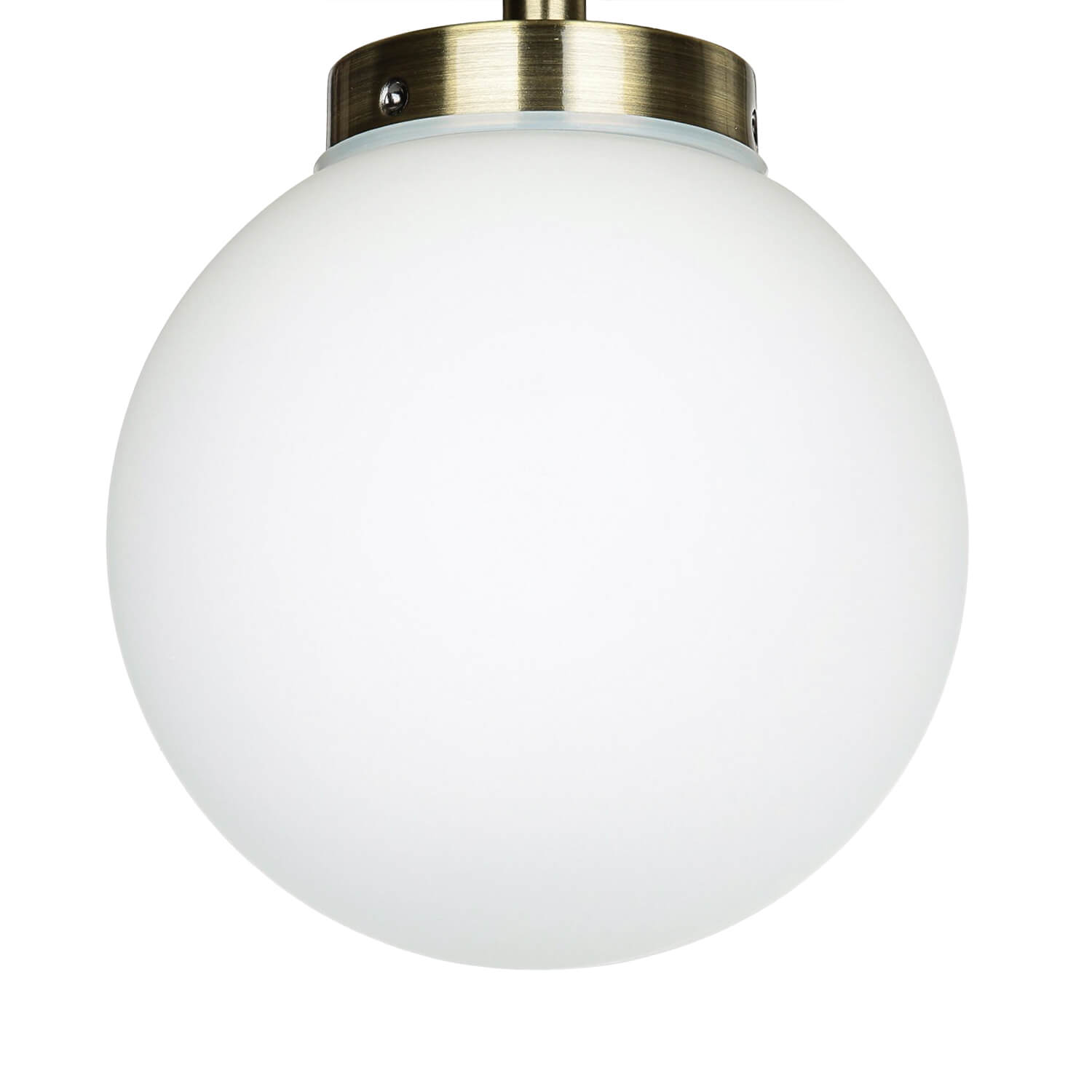 Lampe de salle de bain plafond en laiton blanc verre boule