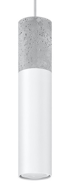 Hängelampe Weiß Grau Metall Beton Ø8cm rund Esstisch