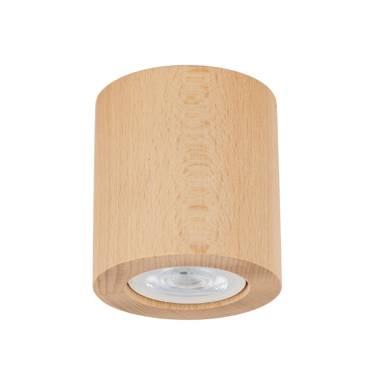 Spot de plafond en bois GU10 Ø 8 cm rond H : 8,5 cm en hêtre