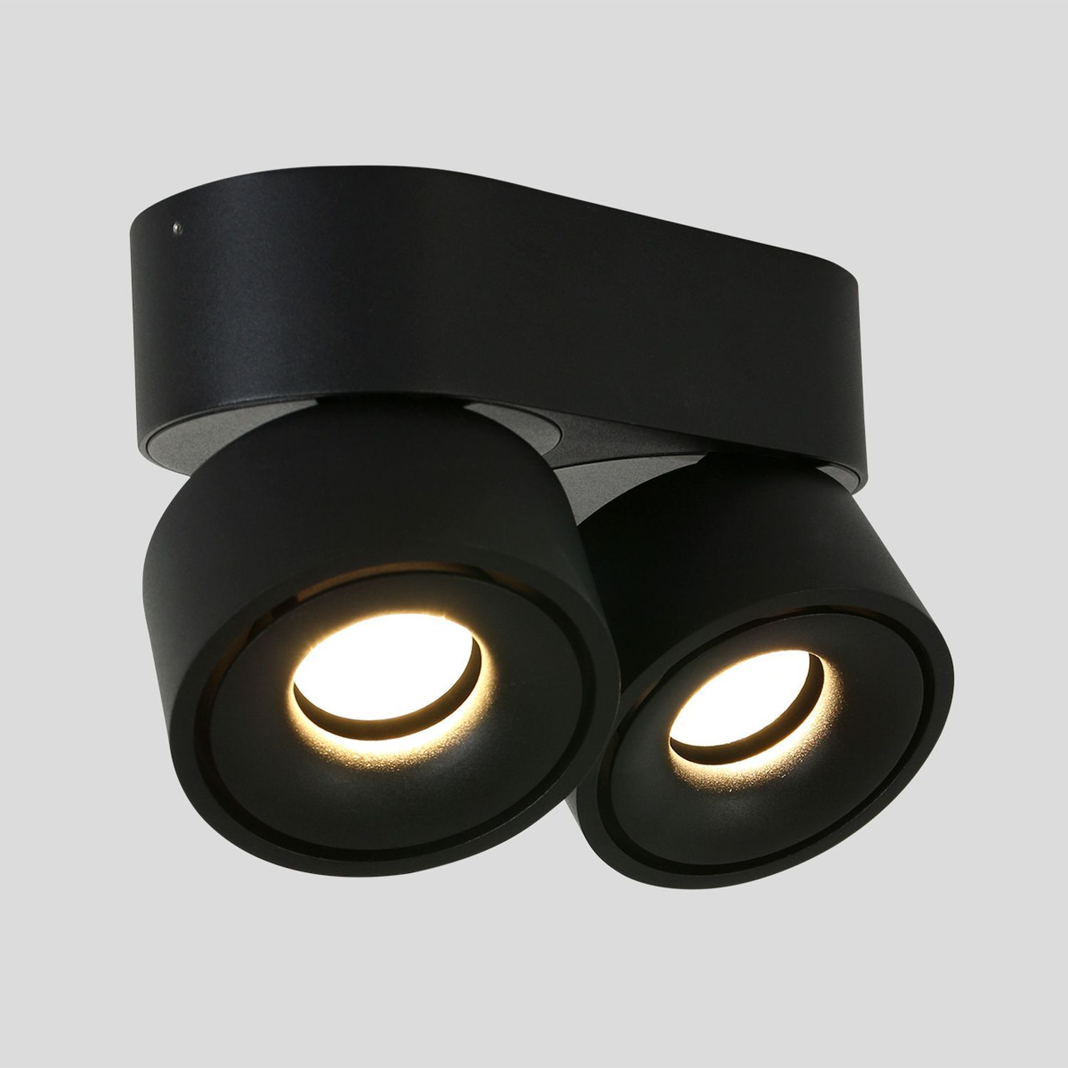 Spot de plafond LED métal noir L:16,1 cm 2 flammes