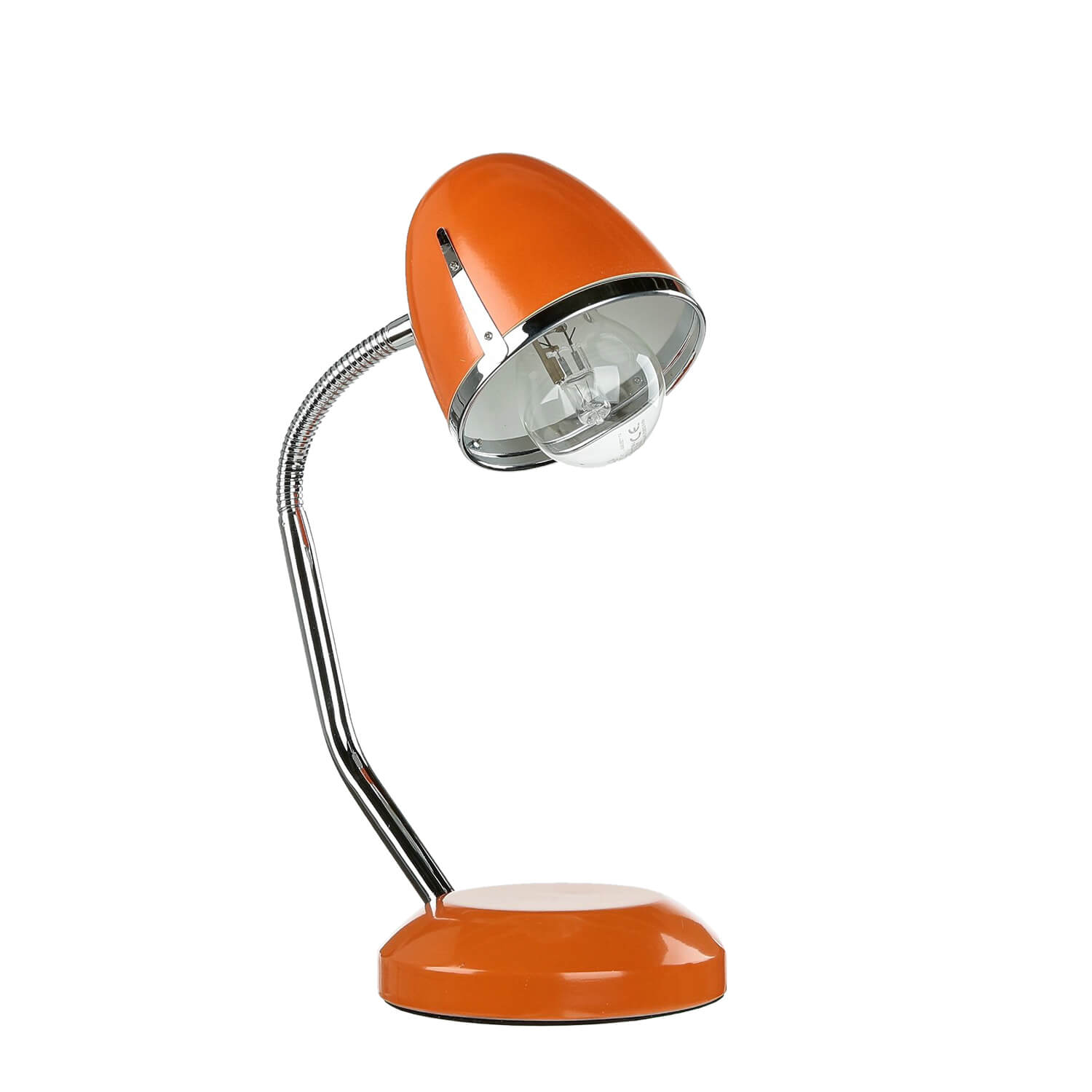 Schreibtischlampe Retro Design flexibel Metall 36 cm Orange Leuchte Leuchte