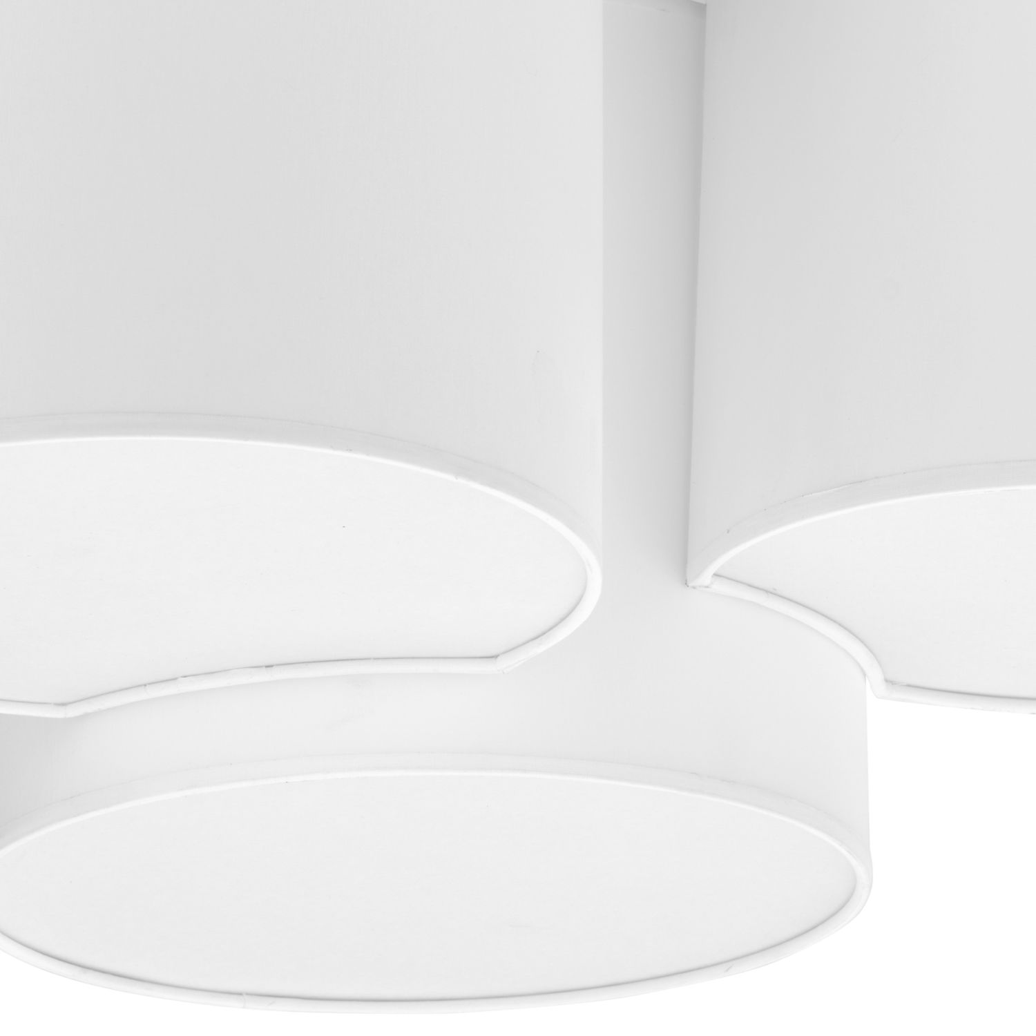 Deckenlampe Weiß 54 cm lang 3-flammig E27 Stoffschirm