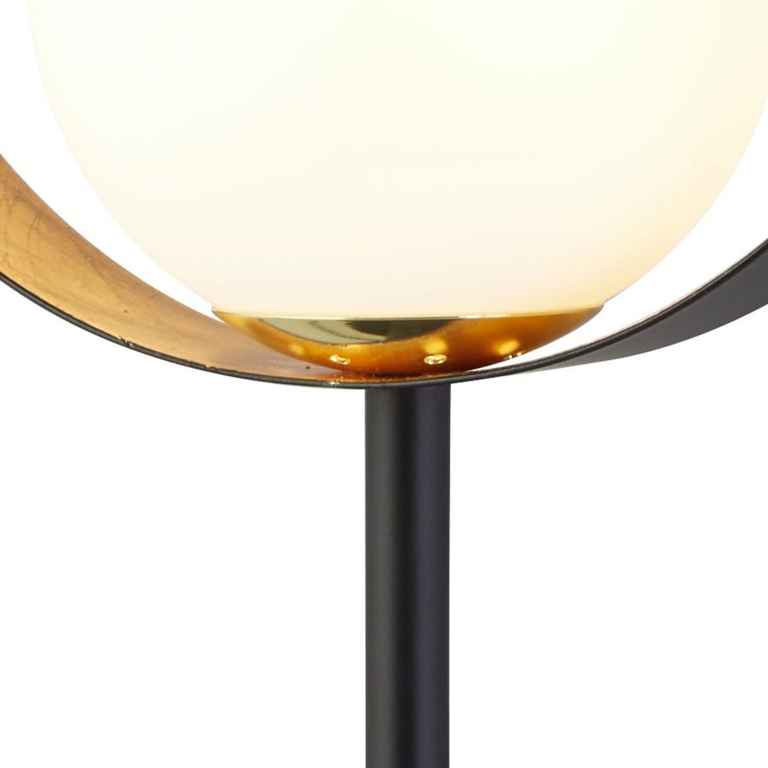 Tischlampe Metall Glas 36 cm hoch G9 Schwarz Weiß Gold