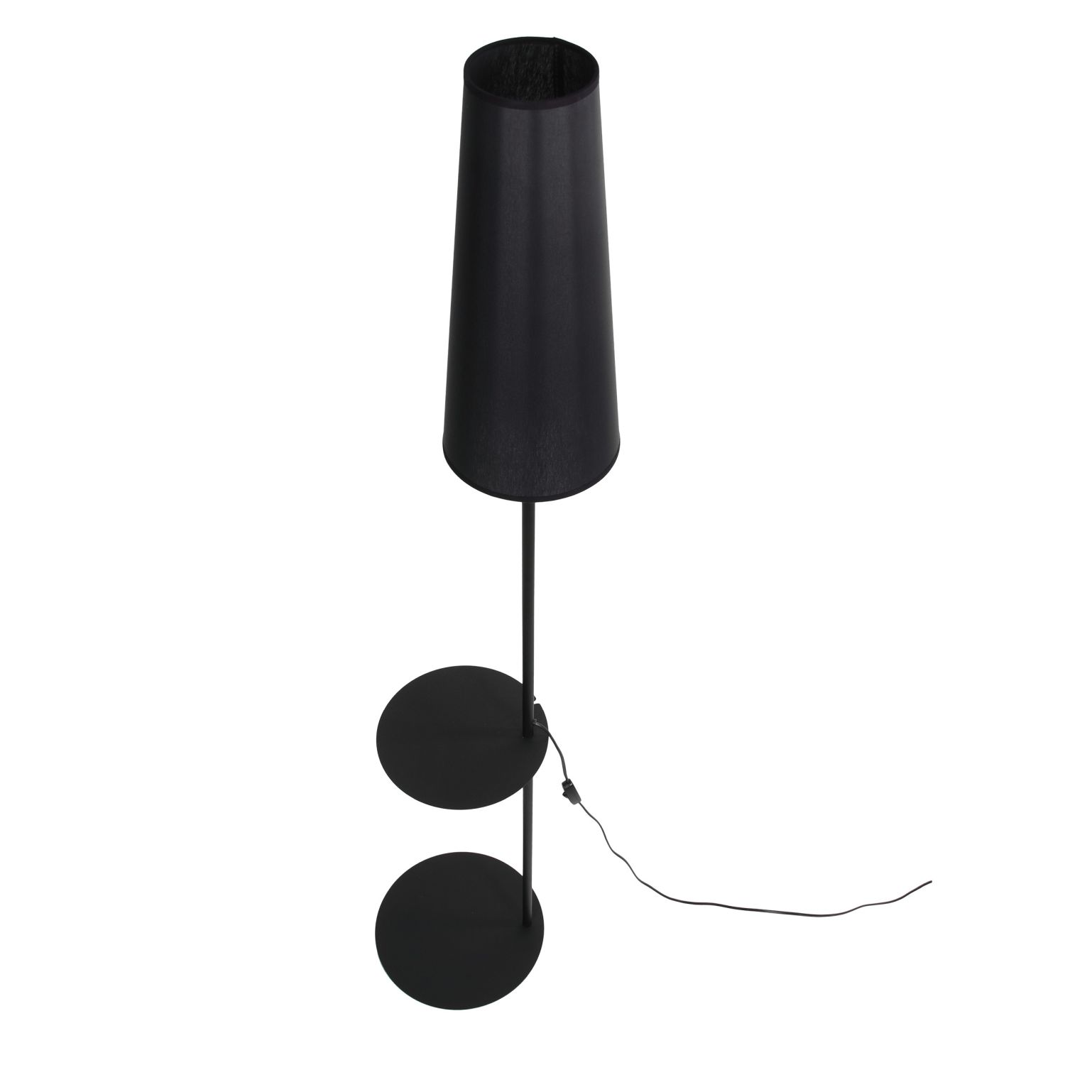 Lampadaire avec tablette Métal Tissu hauteur 170 cm E27