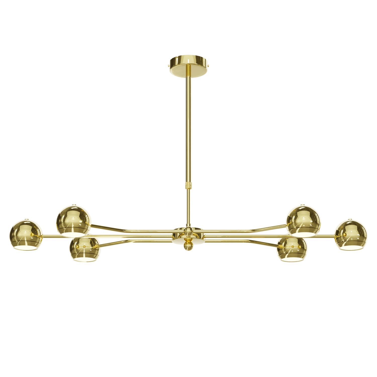 Moderne Deckenlampe Metall GU10 in Gold 6-flammig 106 cm