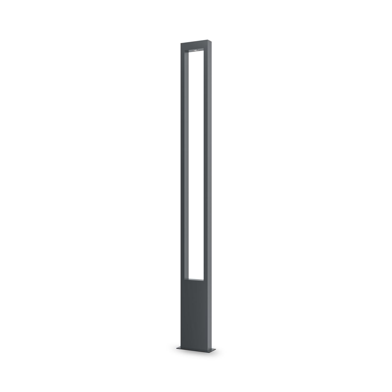 Borne d'éclairage LED métal 200 cm de haut IP65 graphite carré