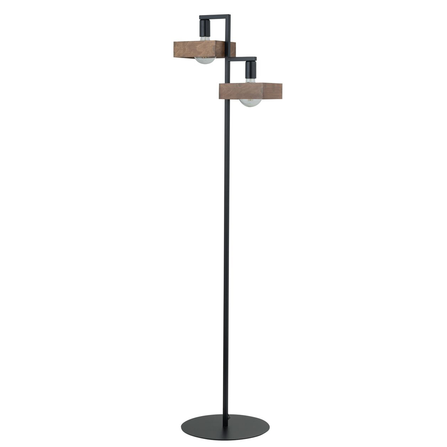 Moderne Stehlampe Schwarz Metall Holz Lesen 160 cm groß