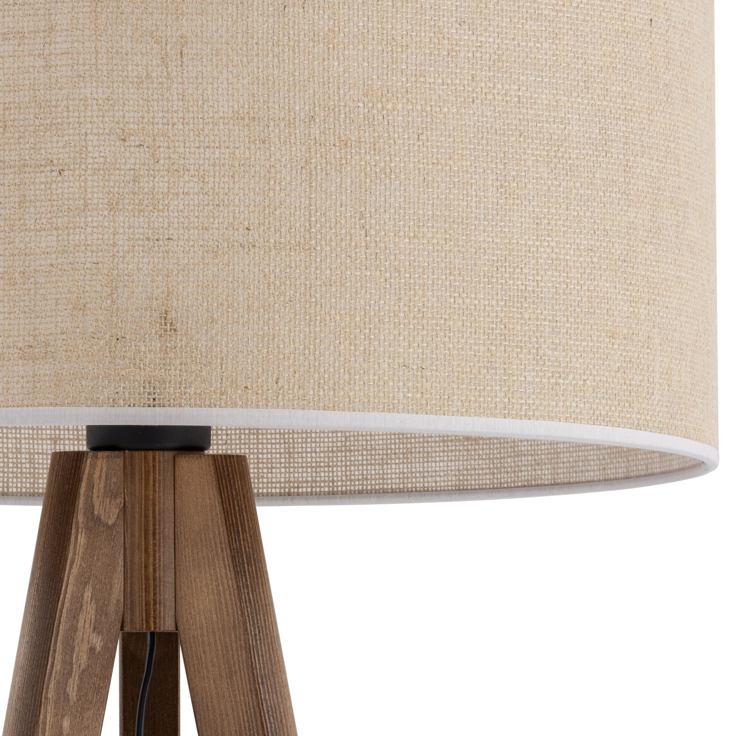 Lampadaire Trépied 145 cm bois tissu E27 NOLAN