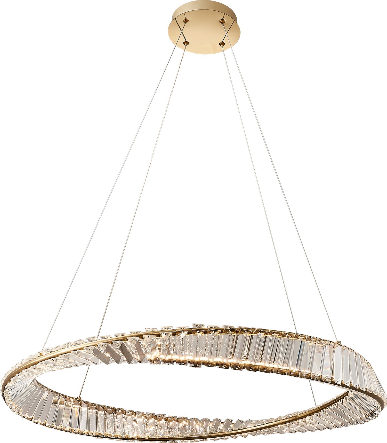 Ring Kronleuchter Kristall Ø 80 cm in Bronze LED