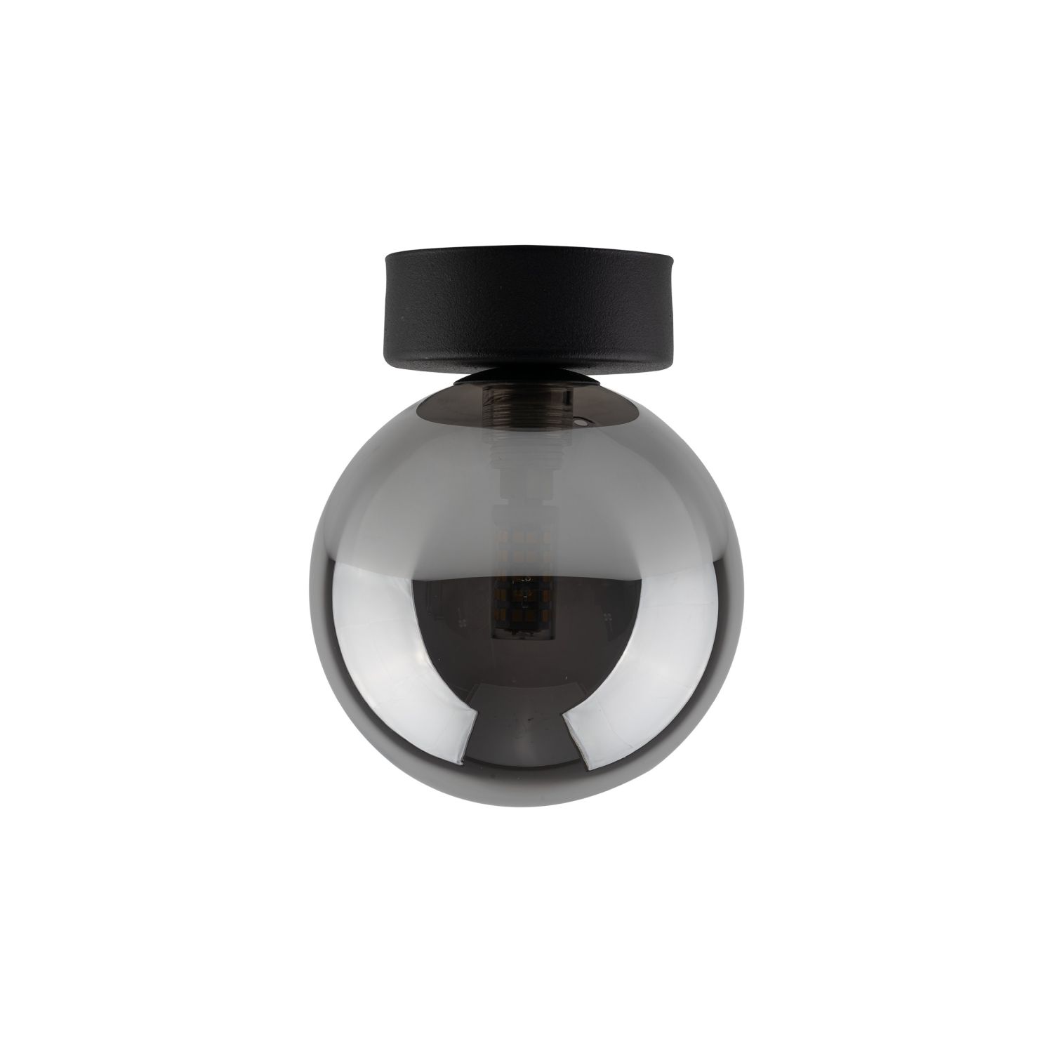 Plafonnier rond Ø 12 cm H : 15 cm petit verre fumé G9 sphère