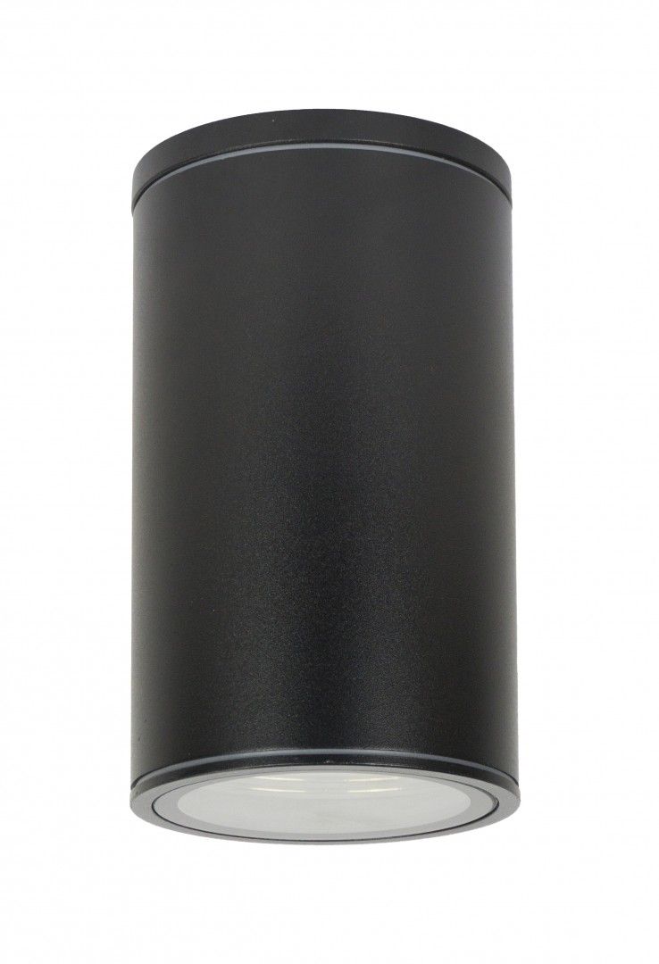 Schwarze Außenlampe Decke IP54 Zylinder H:17cm E27