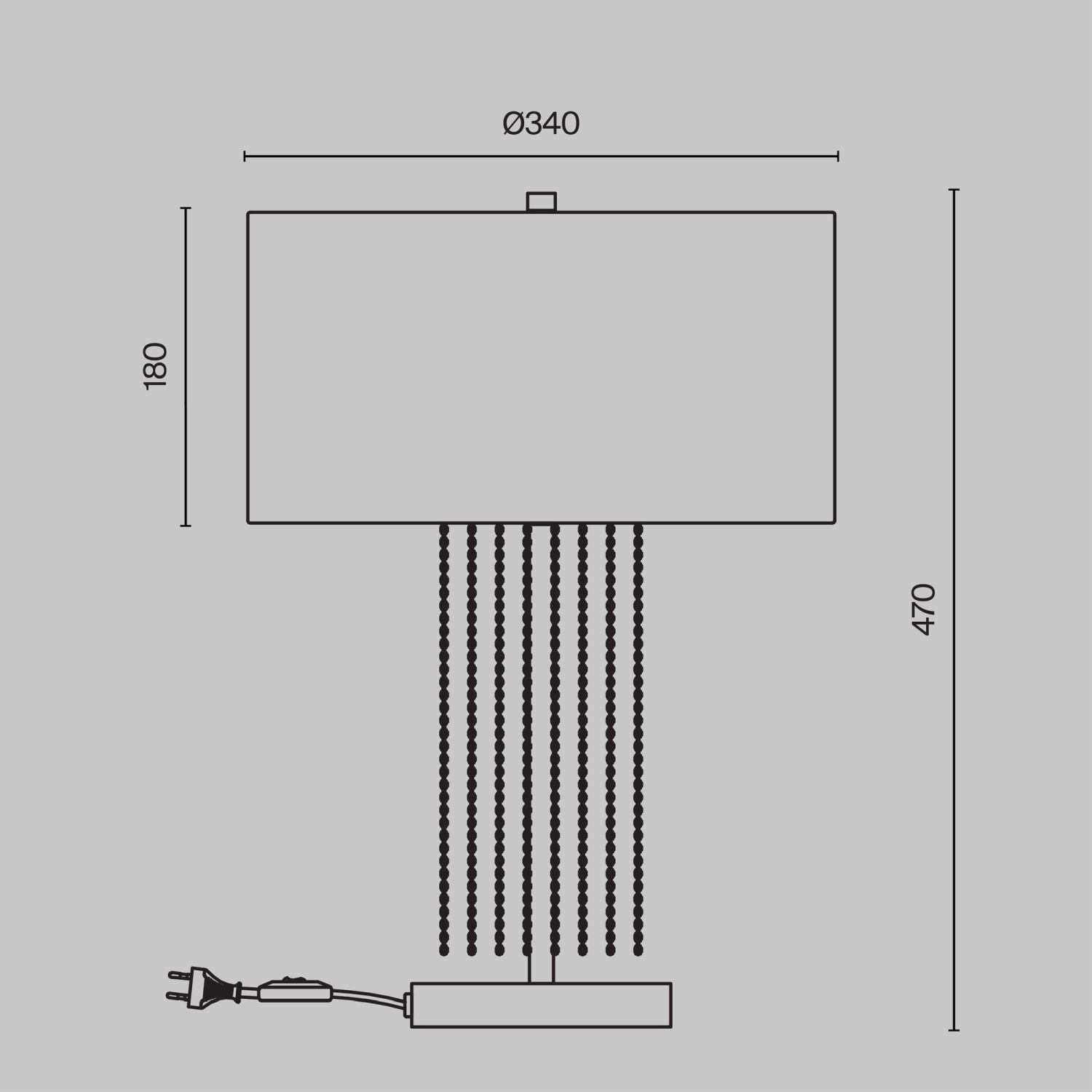 Lampe de chevet en acier inoxydable tissu 47 cm en or blanc