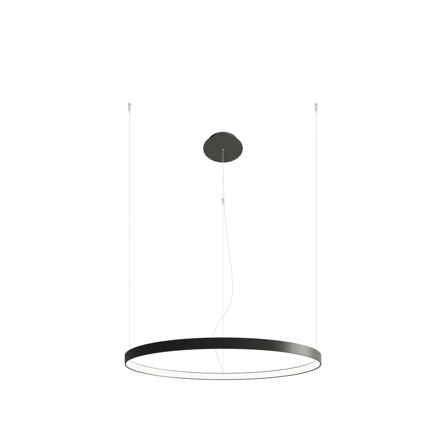 Lustre LED métal rond Ø 78 cm anneau 4000 K noir