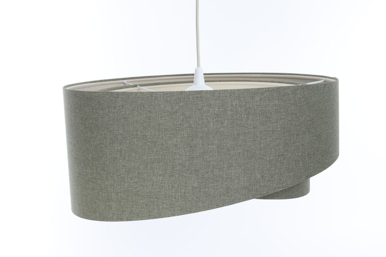 Lampe à suspendre Gris E27 ronde Ø 60 cm Tissu Moderne ajustable