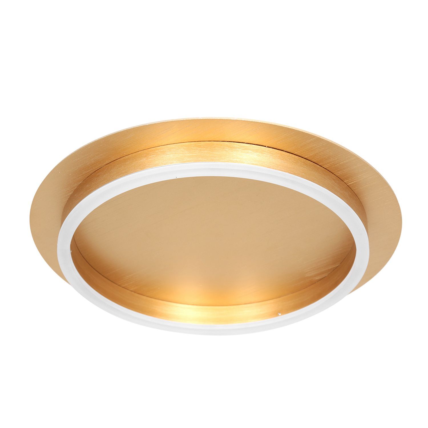 LED Deckenlampe Metall Kunststoff in Gold B:32 cm Ring