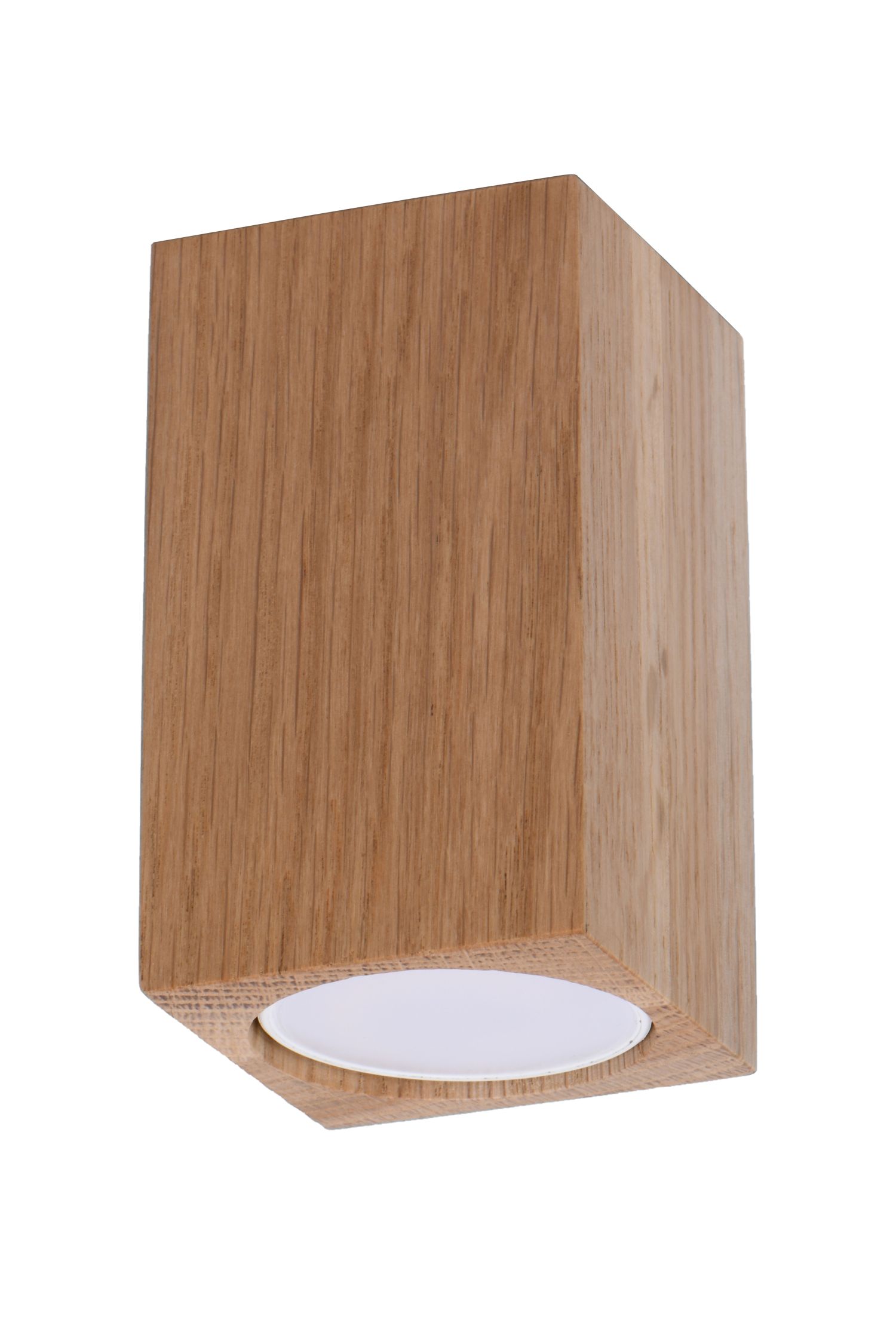 Spot Lampe Decke Holz klein H: 10 cm eckig GU10