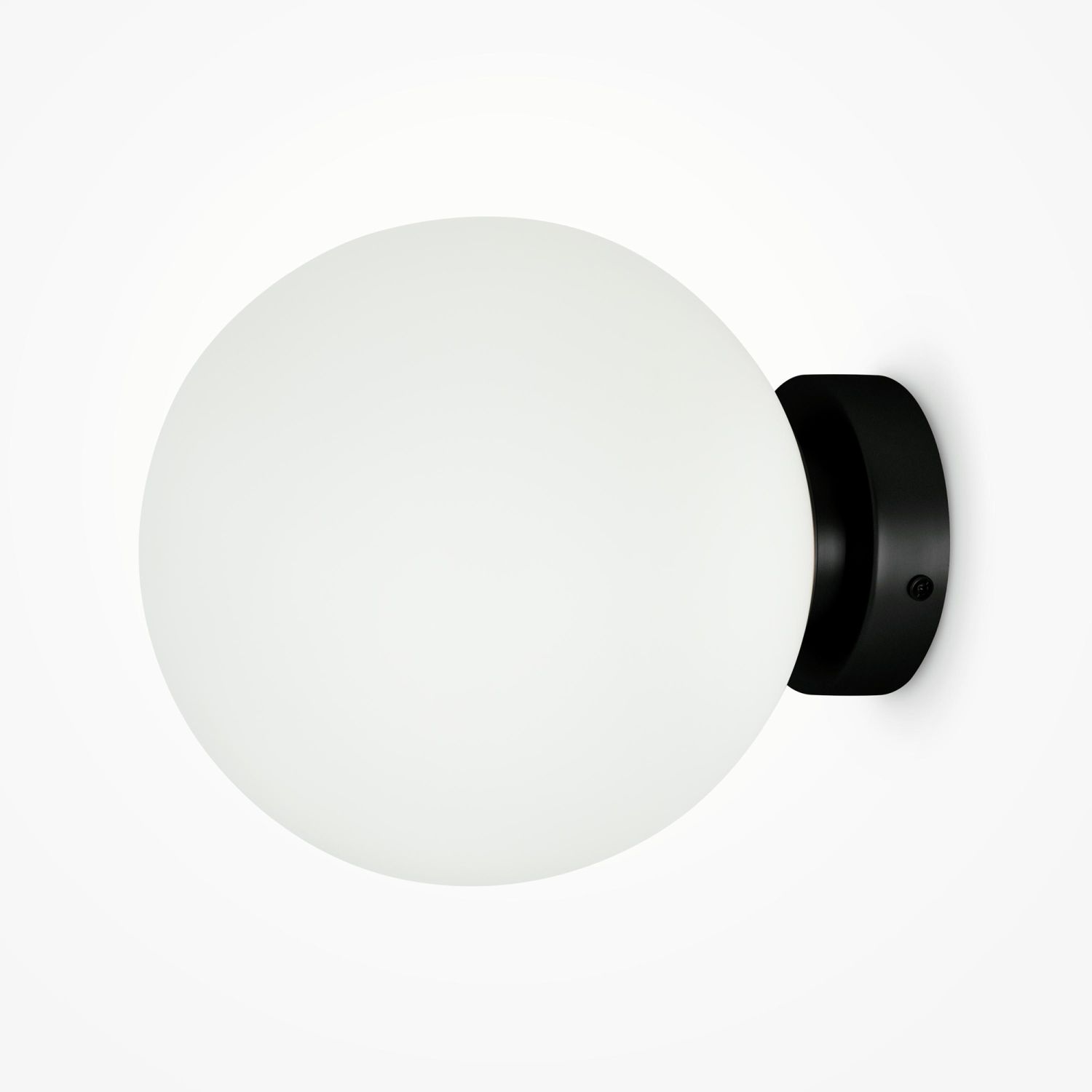 Lampe de miroir métal verre rond Ø 20 cm noir blanc