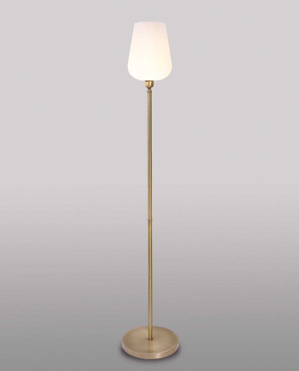 Lampadaire avec abat-jour en verre laiton véritable Salon