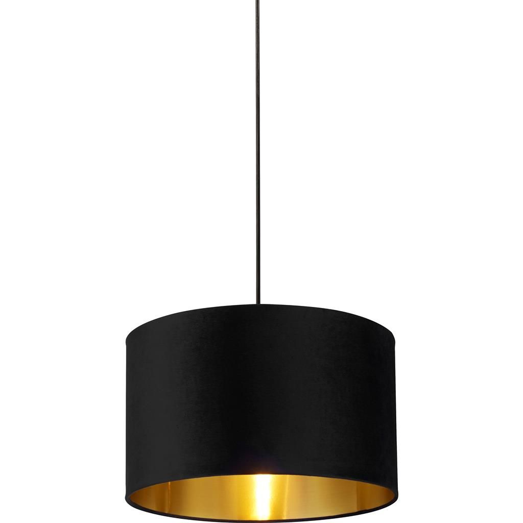 Lampenschirm Hängelampe Schwarz Gold Ø 40 cm Stoff Modern