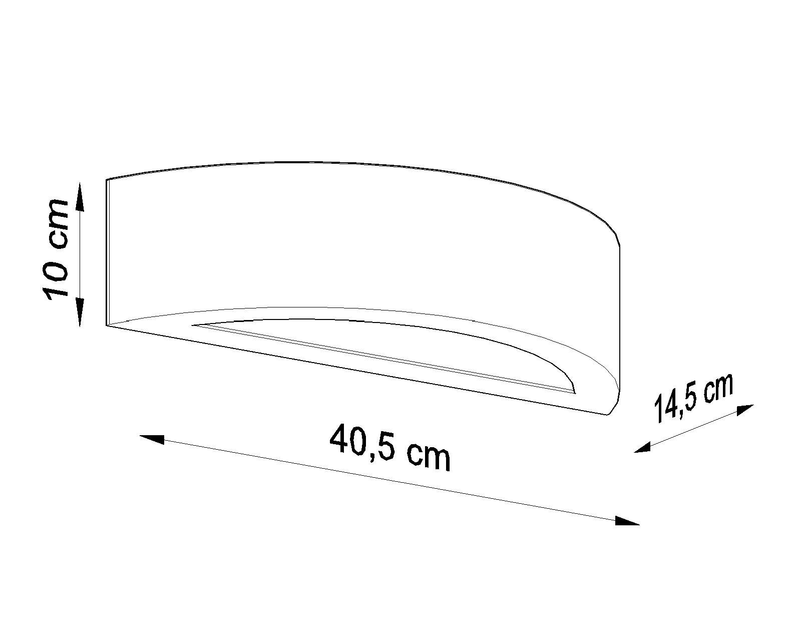 Up Down Applique Grise 40 cm semi-circulaire E27 Céramique