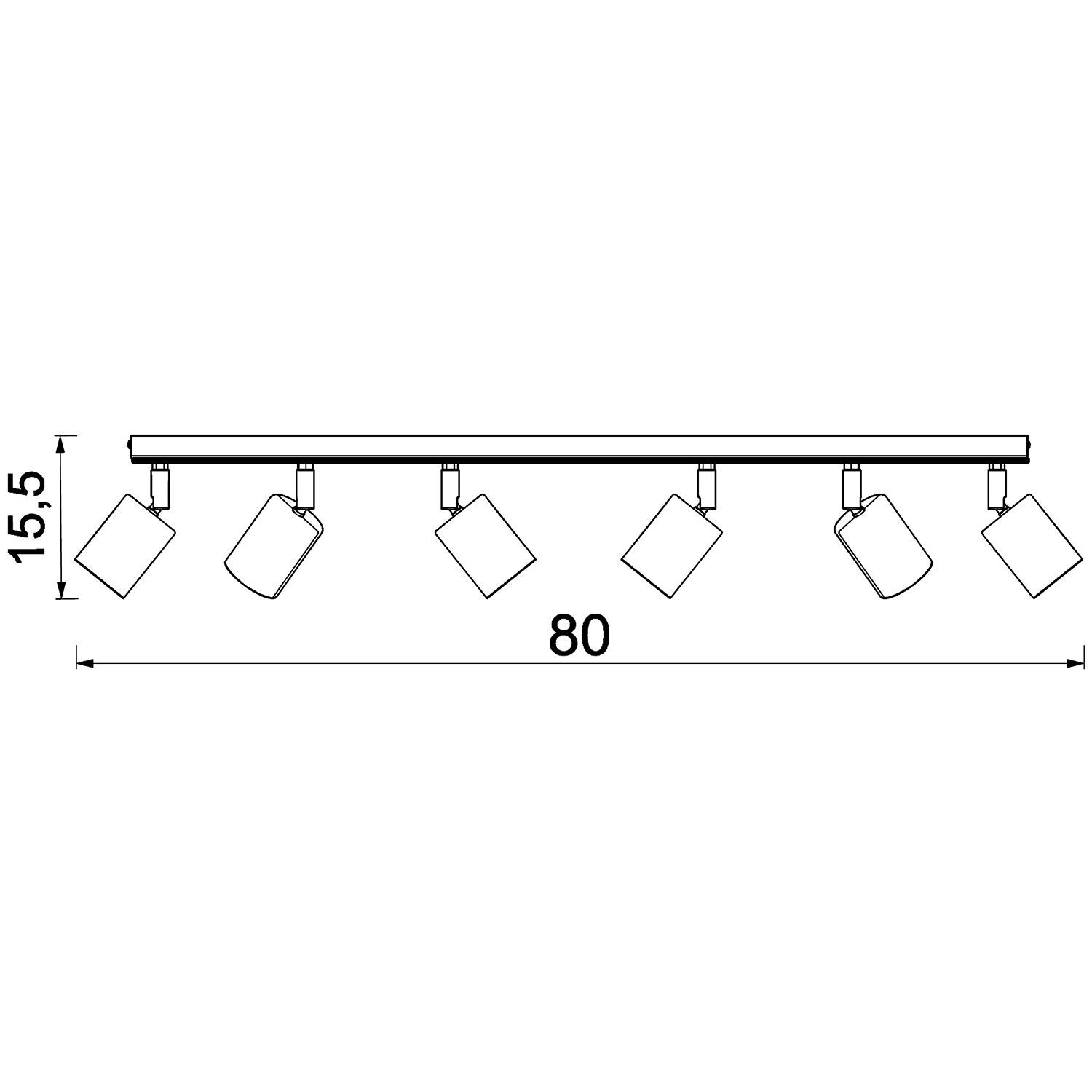 Spot de plafond mobile bois métal blanc naturel 6-flmg GU10