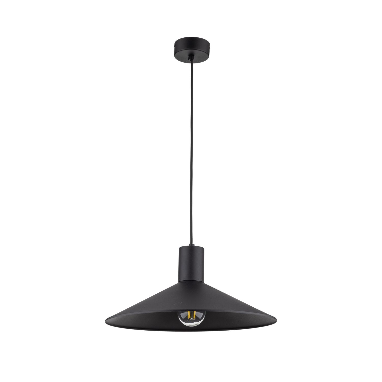 Lampe à suspendre ronde Ø 36 cm Noir Métal E27 Design rétro