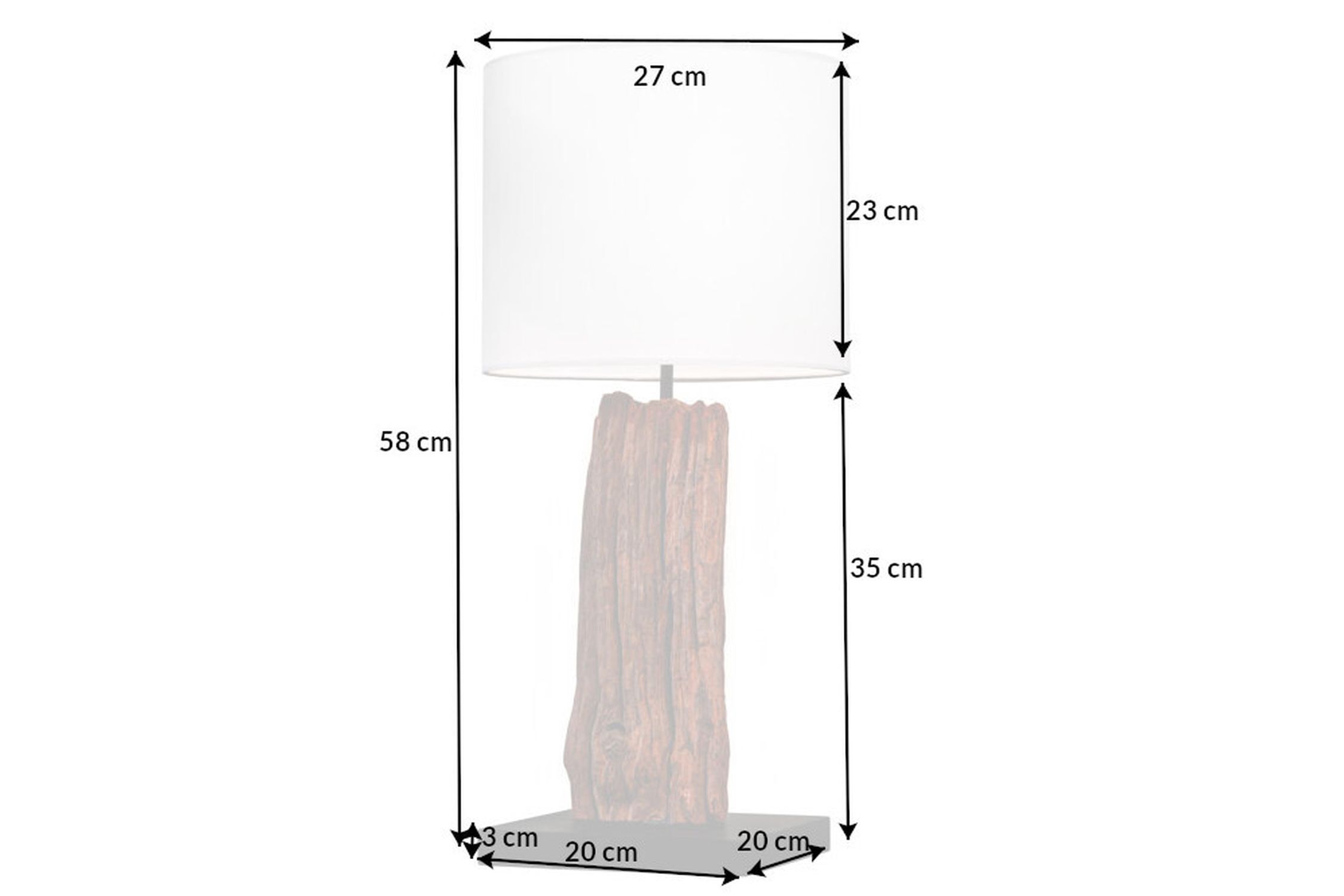 Blendarme Nachttischleuchte Holz Stoff E27 58 cm groß