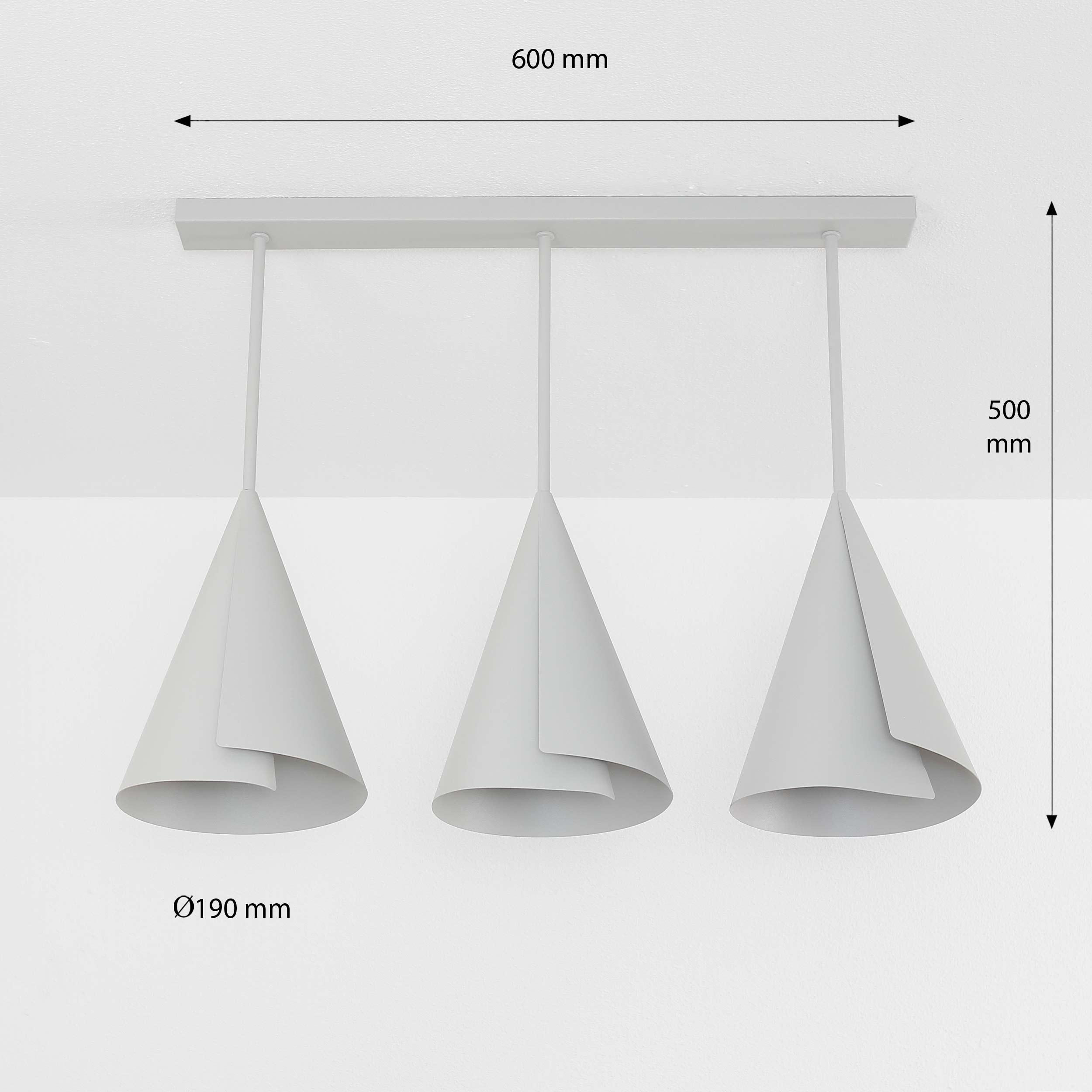Design Deckenlampe Grau 3 flmg