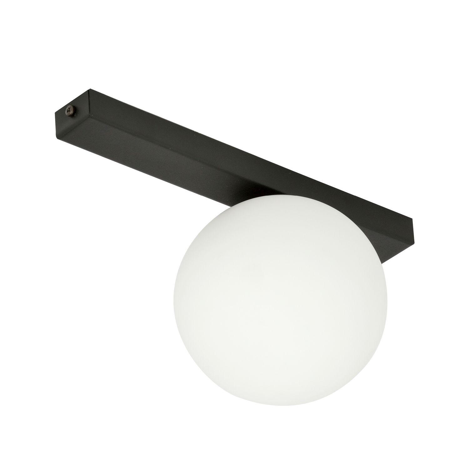 Deckenlampe Schwarz Weiß 30 cm Glas Metall E14 Kugelschirm