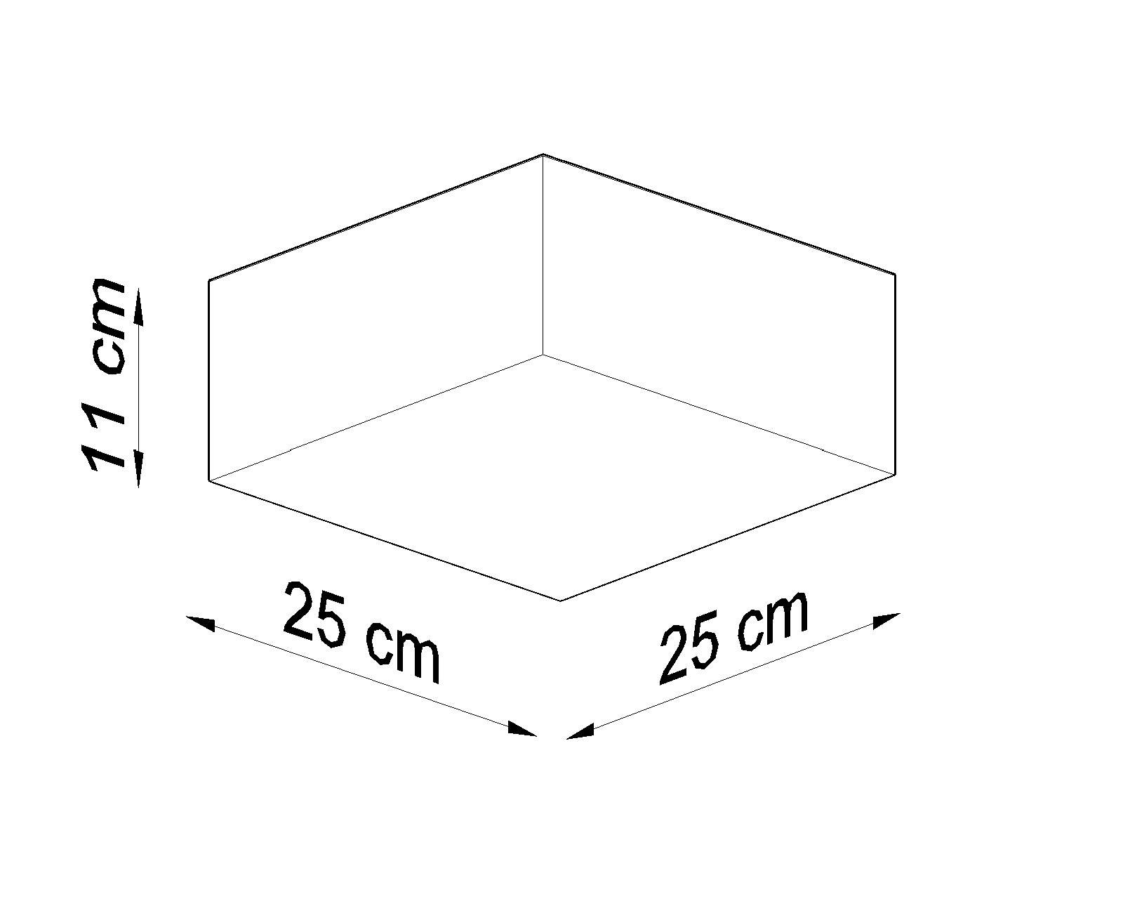 Deckenleuchte Grau blendarm B: 25 cm E27 eckig