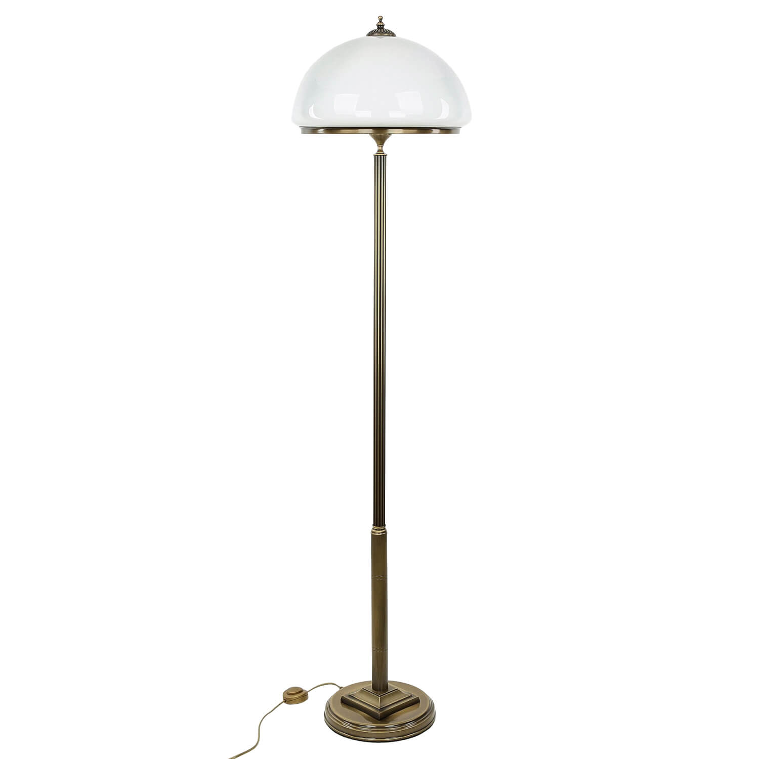 Lampadaire MARLOW en laiton antique 170cm salon