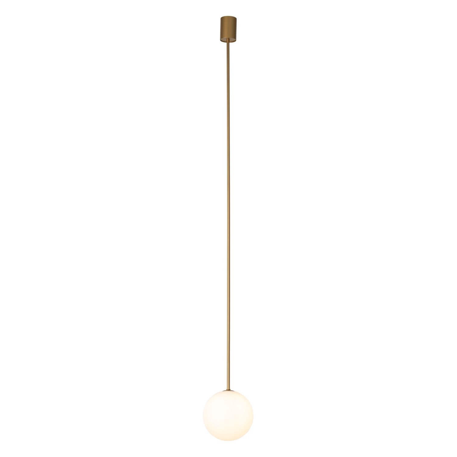 Kugellampe hängend G9 Ø 16 cm in Gold matt Weiß Glas Metall